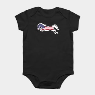 Patriotic Horse Lover, Farmer Gift, Equestrian, Whisperer print Baby Bodysuit